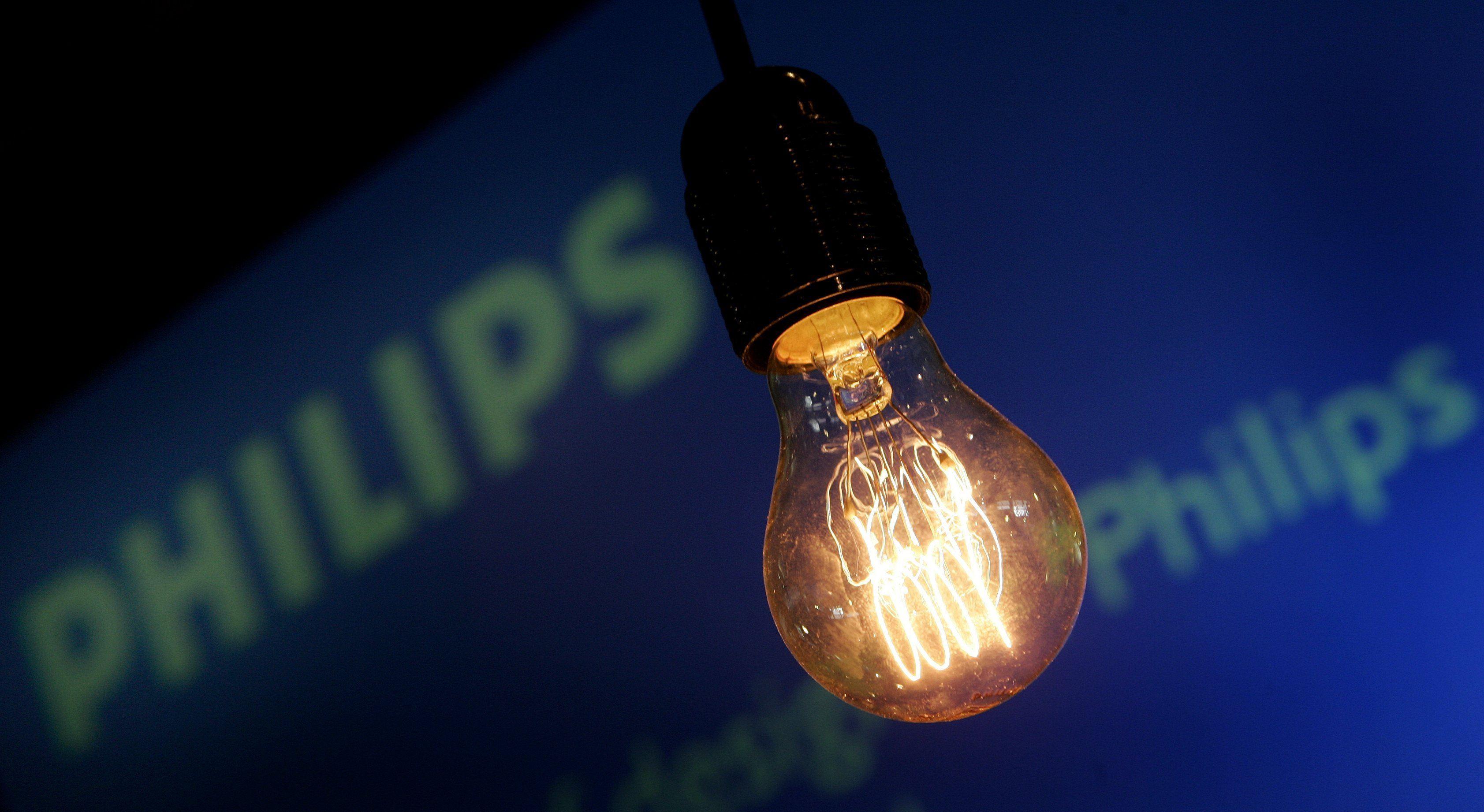 Philips logo & gloeilamp