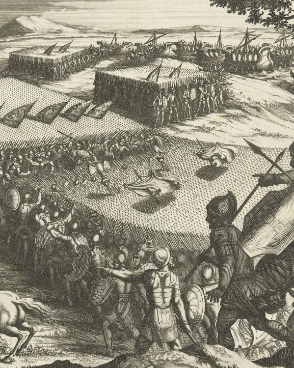 de romeinen worden verslagen bij de rijn