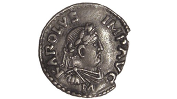 munt met gezicht van karel de grote