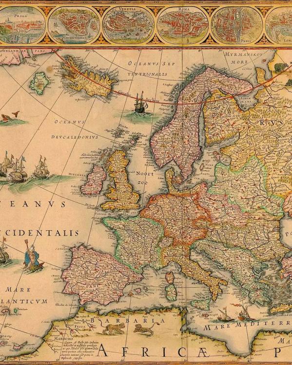 kaart van europa in de atlas maior