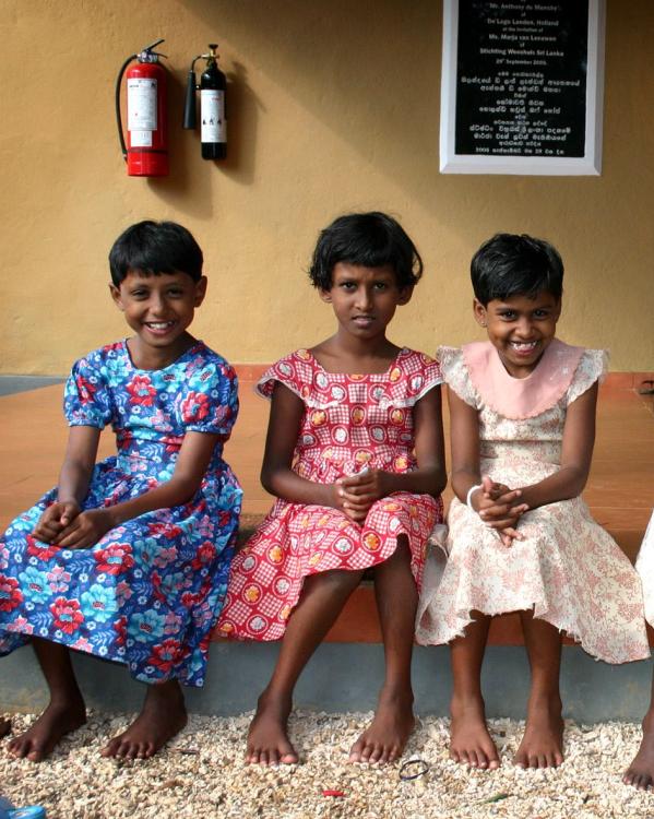 Srilankaanse meisjes in een weeshuis