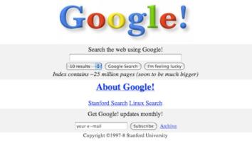 zoekmachine google in beginjaren