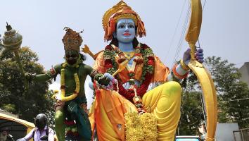 Standbeeld van god Vishnoe