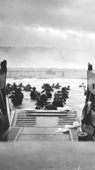 De geallieerde landing op D-Day in Normandië