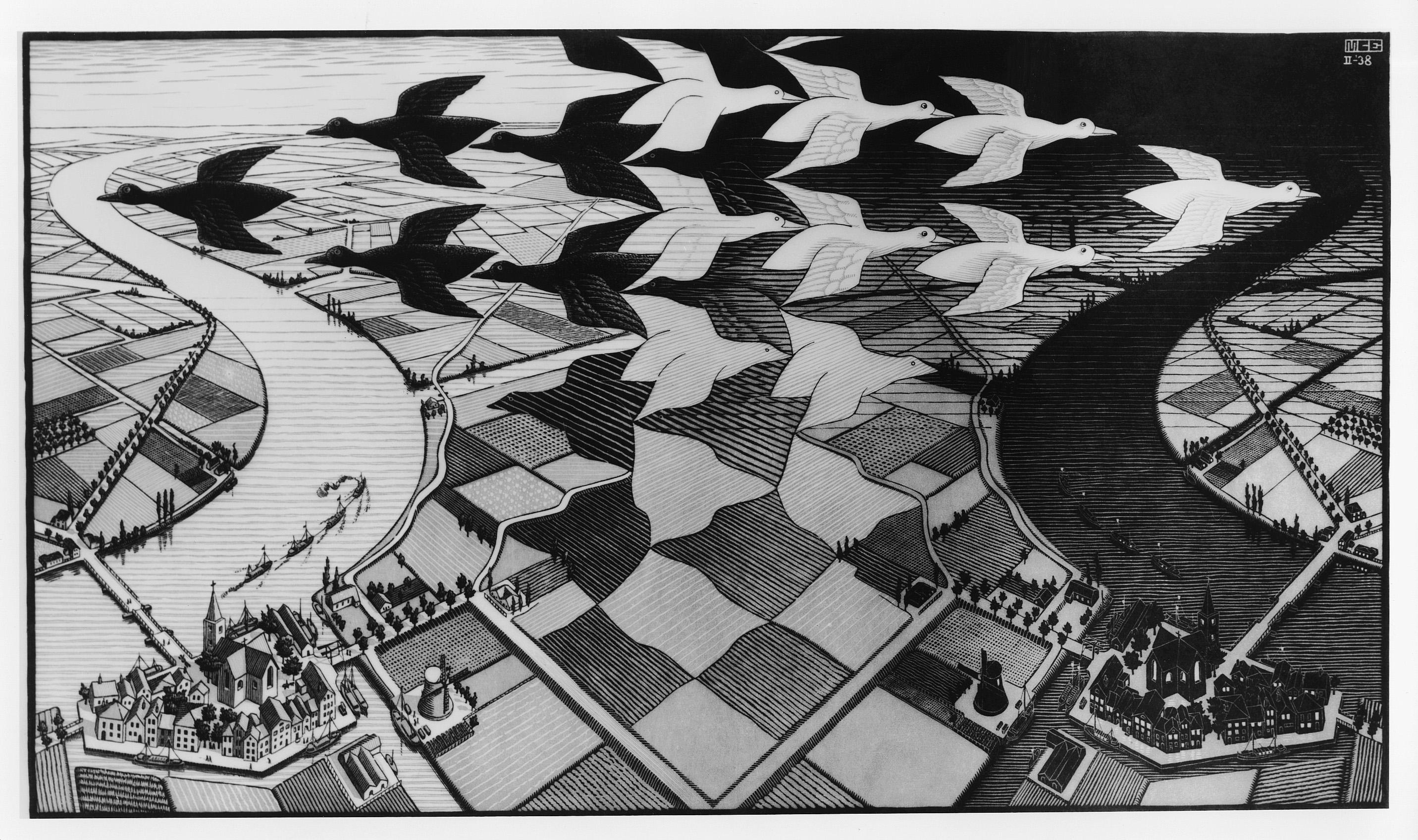 Dag & Nacht van M.C. Escher