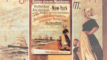 Affiche Holland-Amerika Lijn (dan nog NASM), circa 1875