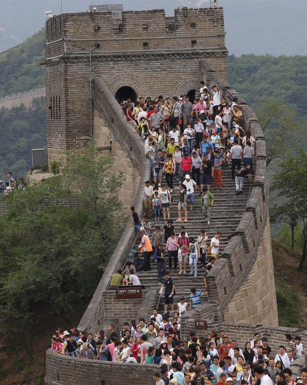 drukte op de chinese muur