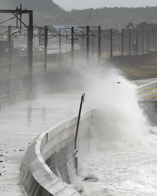 restanten van orkaan Ophelia