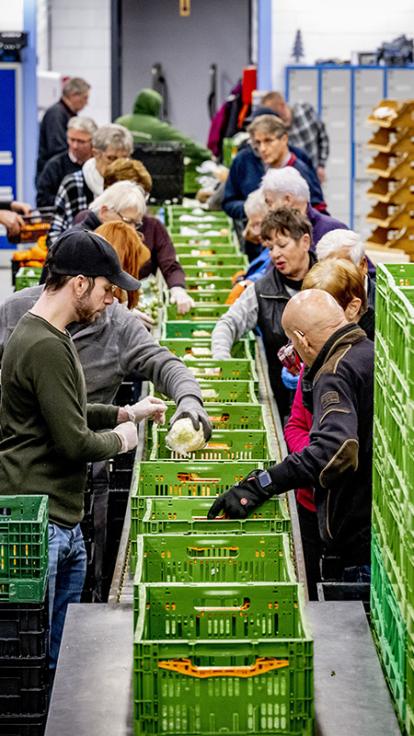 Vrijwilligers van de Voedselbank