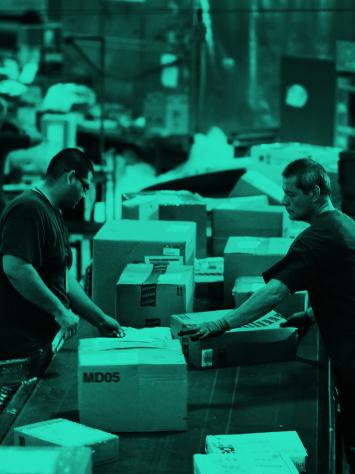 pakketjes in een fabriek