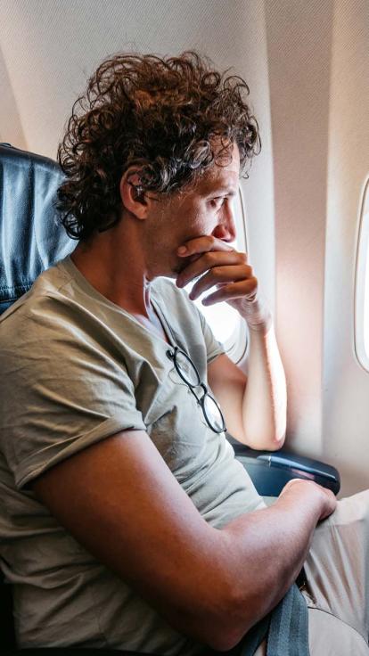 Man heeft vliegangst.