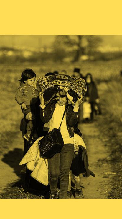 vluchtelingenkinderen in de onderweg naar EU