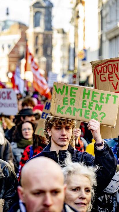 protest tegen de woningnood