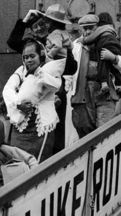 Aankomst Molukkers in Nederland