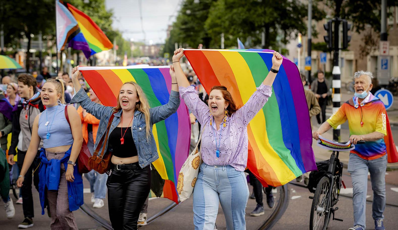demonstratie tegen LHBTQIA+-geweld 
