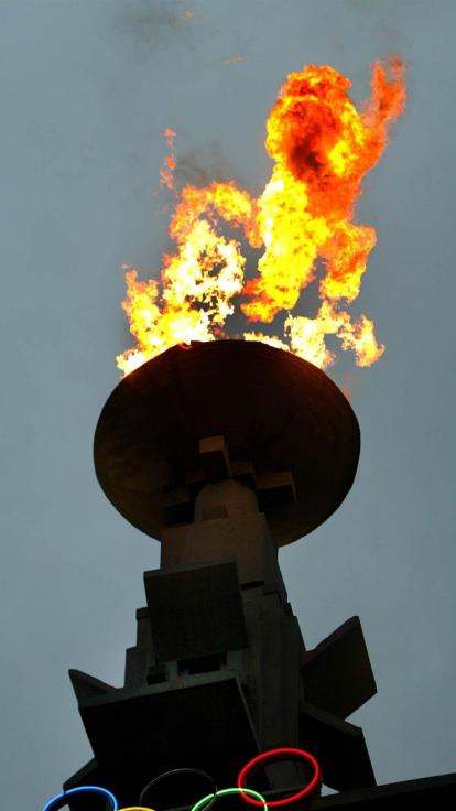 olympische vlam amsterdam marathontoren