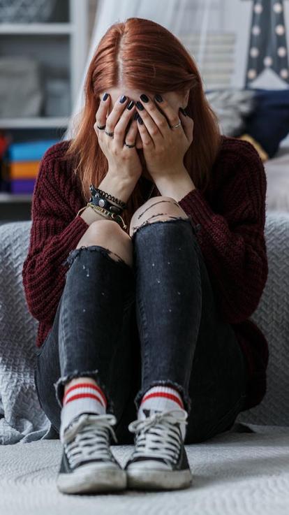 een verdrietige puber