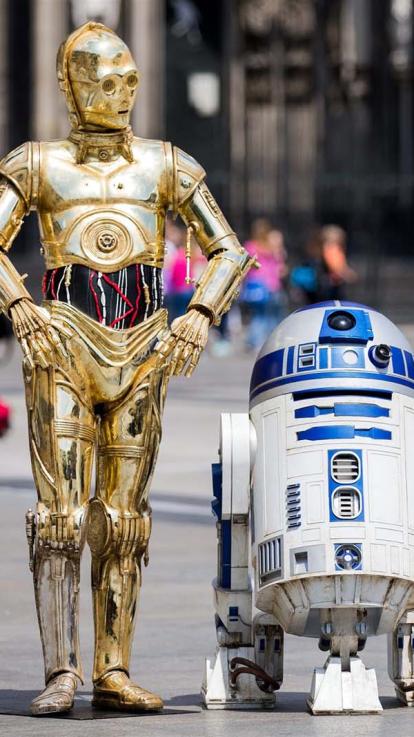 de robots C-3PO en R2-D2 uit de Star Wars franchise