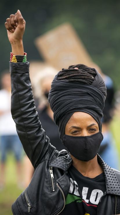 een protest tegen racisme