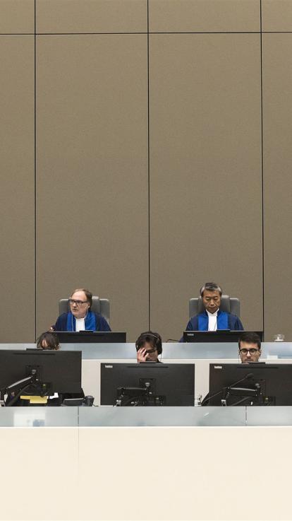 Zitting bij de Internationaal Rechtbank in Den Haag