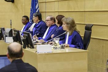 rechtbank Internationaal Strafhof tijdens zitting in Den Haag