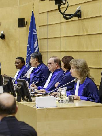 rechtbank Internationaal Strafhof tijdens zitting in Den Haag