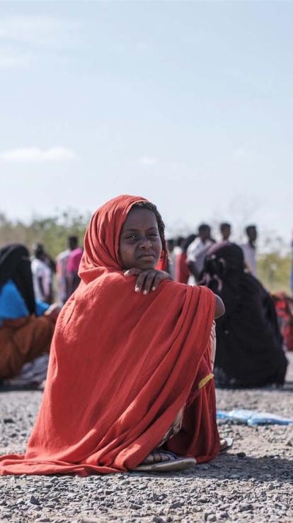 vluchtelingen uit de Tigray-regio