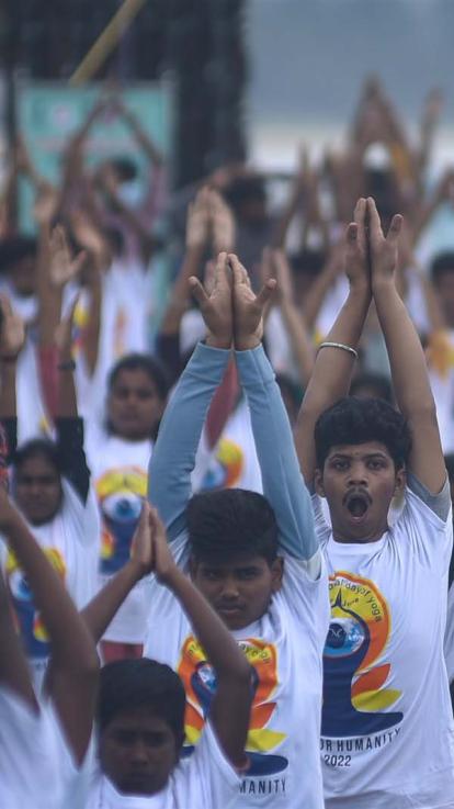 internationale dag van de yoga in India