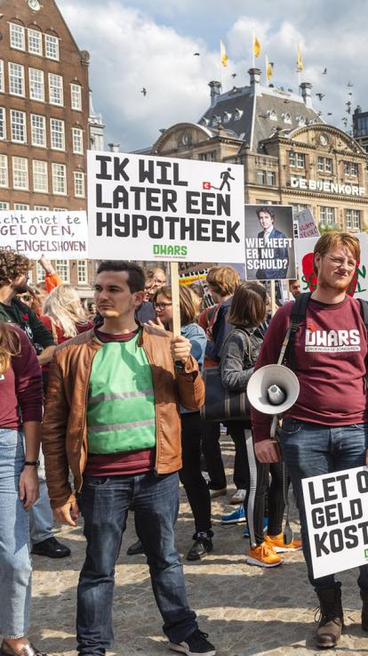 Studenten protesteren om studieschuld