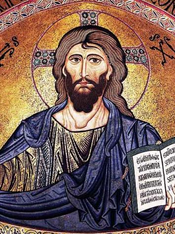 Een kunsttekening van Jezus. 