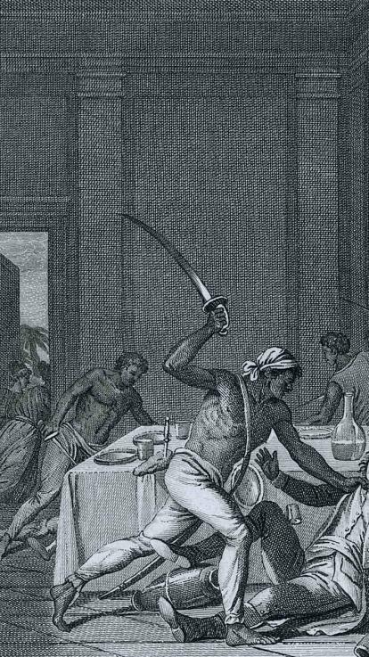 tot slaaf gemaakte mensen vechten tegen de 'plantage-eigenaren'