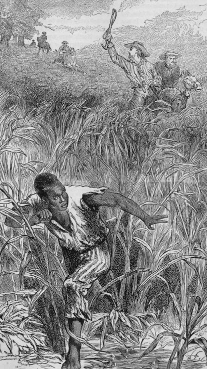 Tot slaaf gemaakte mensen op de vlucht