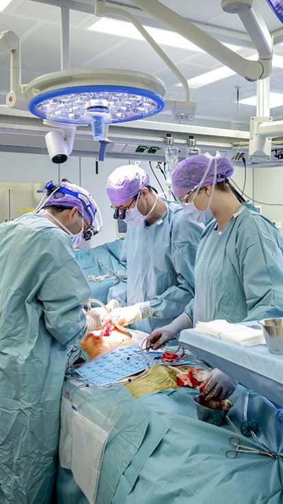 Chirurgen aan het werk in een operatiekamer