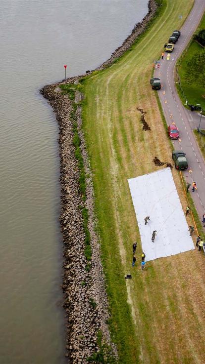 een overstromingsrisico-oefening