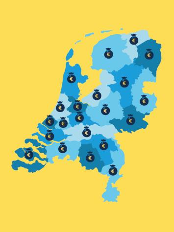 een kaart van de waterschappen