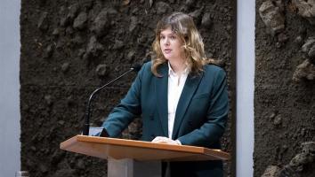 Marieke Koekkoek tijdens een debat in de Tweede Kamer