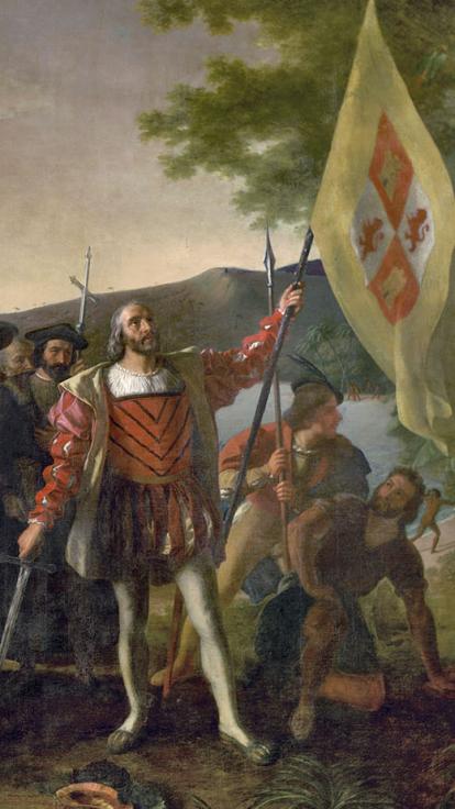 Columbus komt aan in Amerika