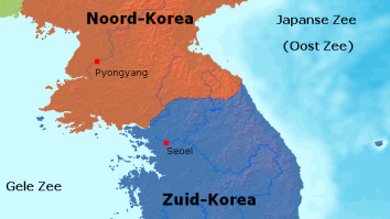 Kaart van Noord- en Zuid-Korea