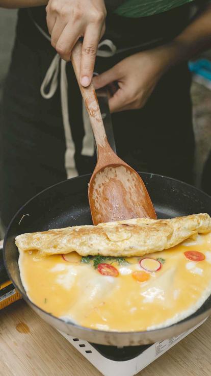 pan met ei en groenten