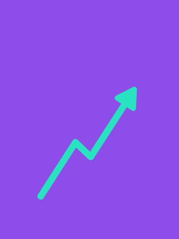 een pijl schuin omhoog