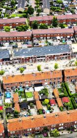 Beeld van een woonwijk.