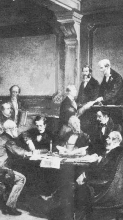 ondertekening van het eerste Verdrag van Genève