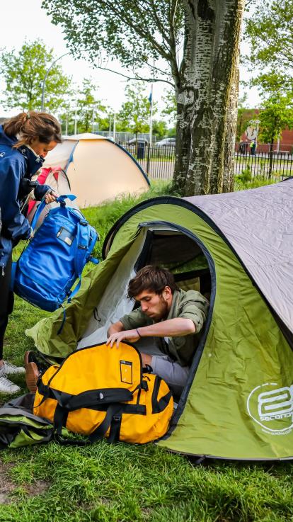 Vluchteling in een tent