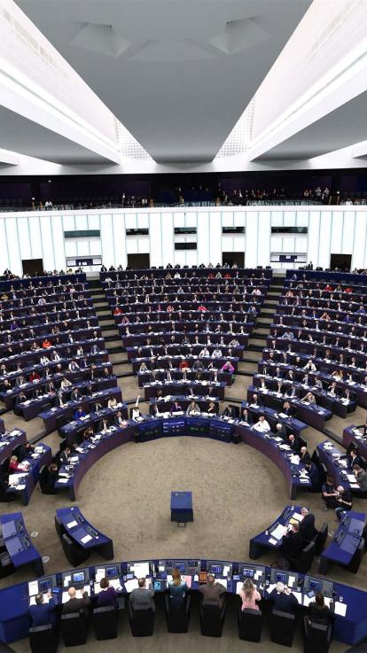 de zaal van het Europees Parlement in Straatsburg