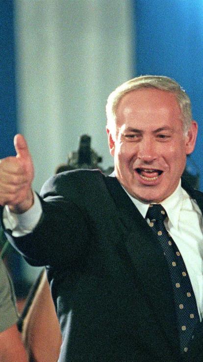 Netanyahu wint verkiezingen in Israël in 1996