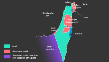 een kaart van de situatie na 1967