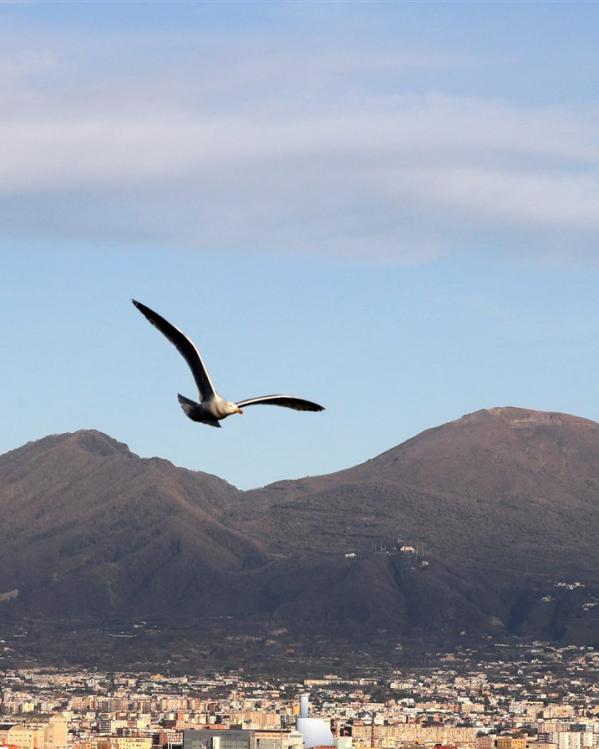 de Vesuvius-vulkaan in Zuid-Italië, 2020