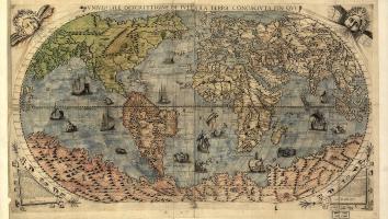 Wereldkaart getekend in 1565