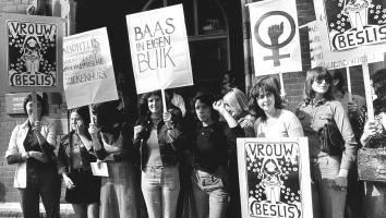 een protest voor het recht op abortus