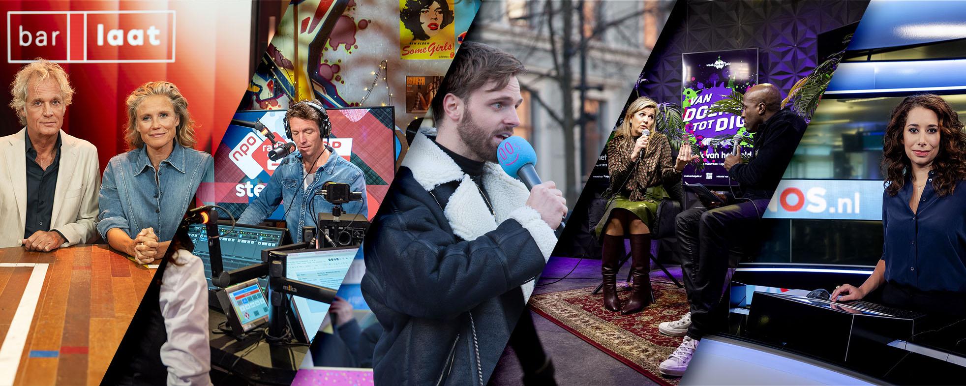 Collage van verschillende uitingen van de NPO
